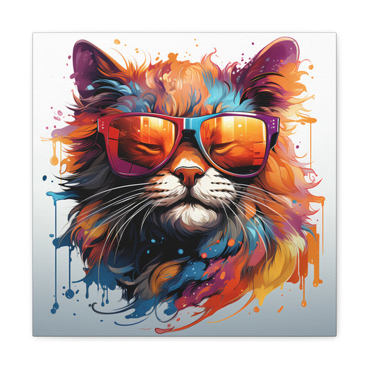 Swaggy Whiskers Canvas Print - Chic Feline Art for Modern Decor Canvas Gallery Wraps