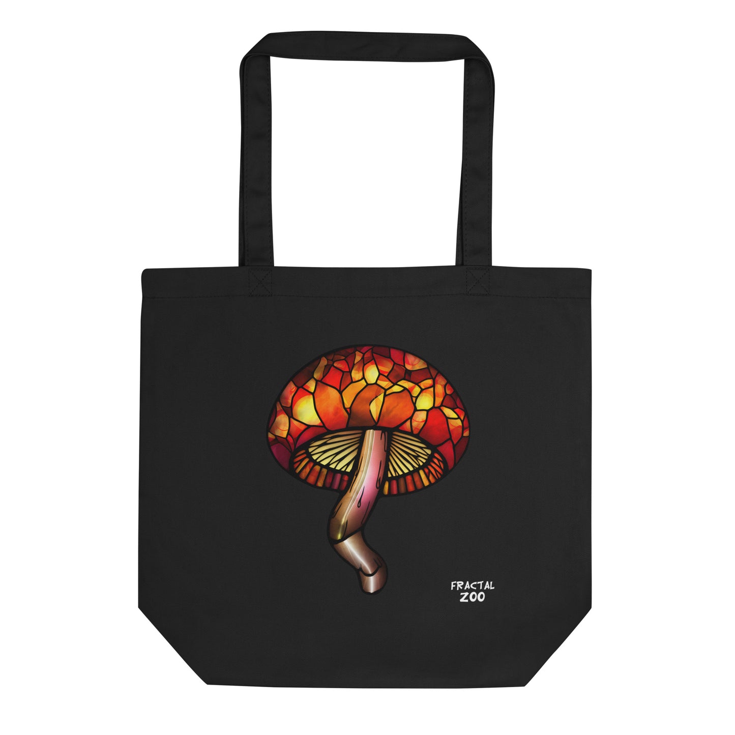 Eco-Friendly Stained-Glass Mushroom Organic Cotton Tote Bag | Ditch Plastic with Style