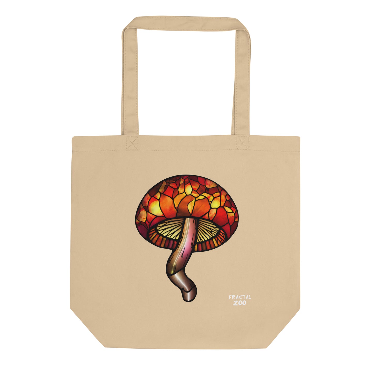 Eco-Friendly Stained-Glass Mushroom Organic Cotton Tote Bag | Ditch Plastic with Style