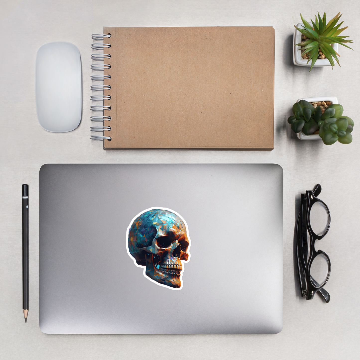 Geometric Skull Bubble-free stickers | Transform Surfaces with High-Quality stickers