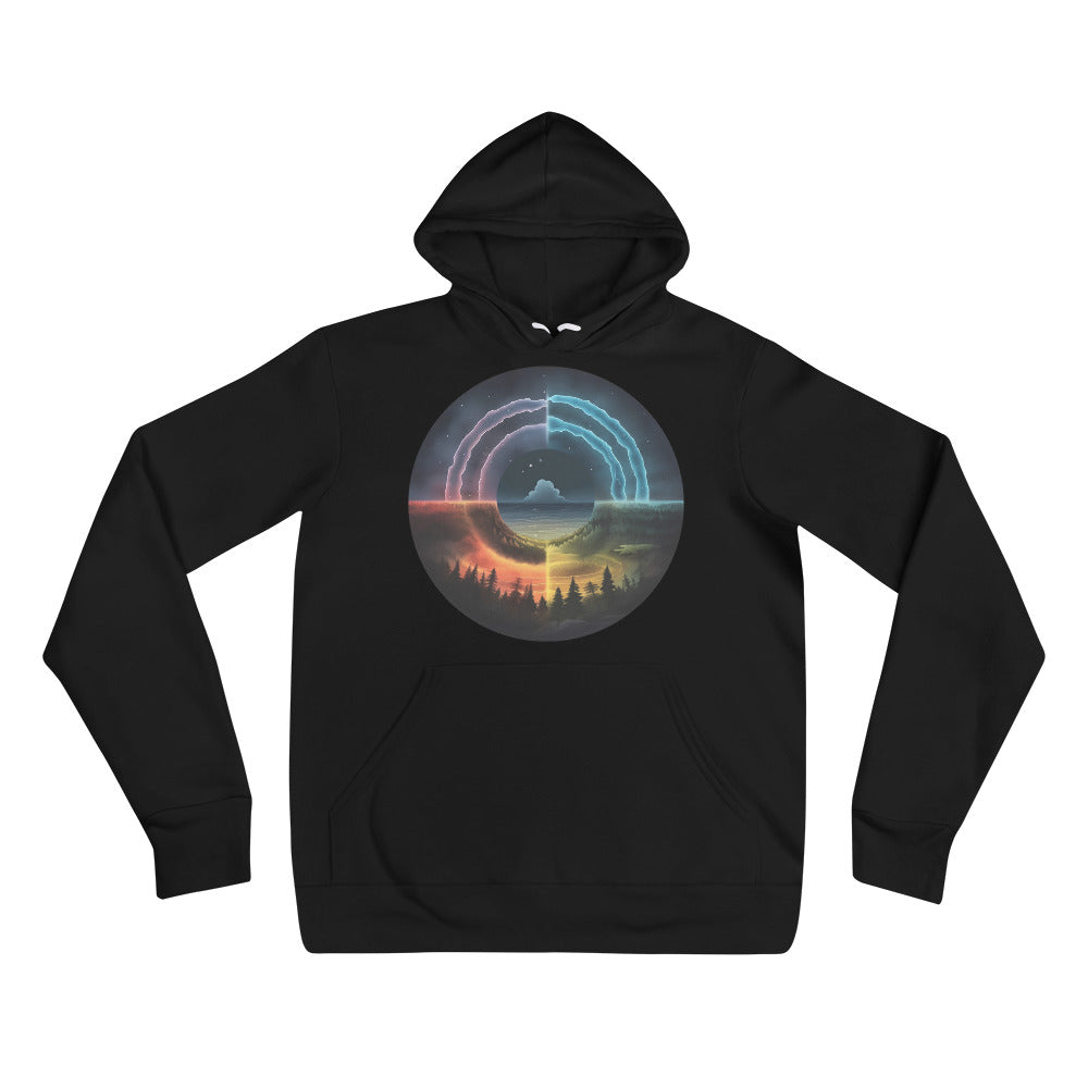 Wear Nature's Beauty | Elemental Harmony Circle Hoodie by Fractal Zoo