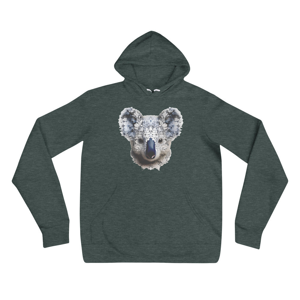 Flower Fractal Koala Unisex Hoodie | Whimsical Wildlife Fashion