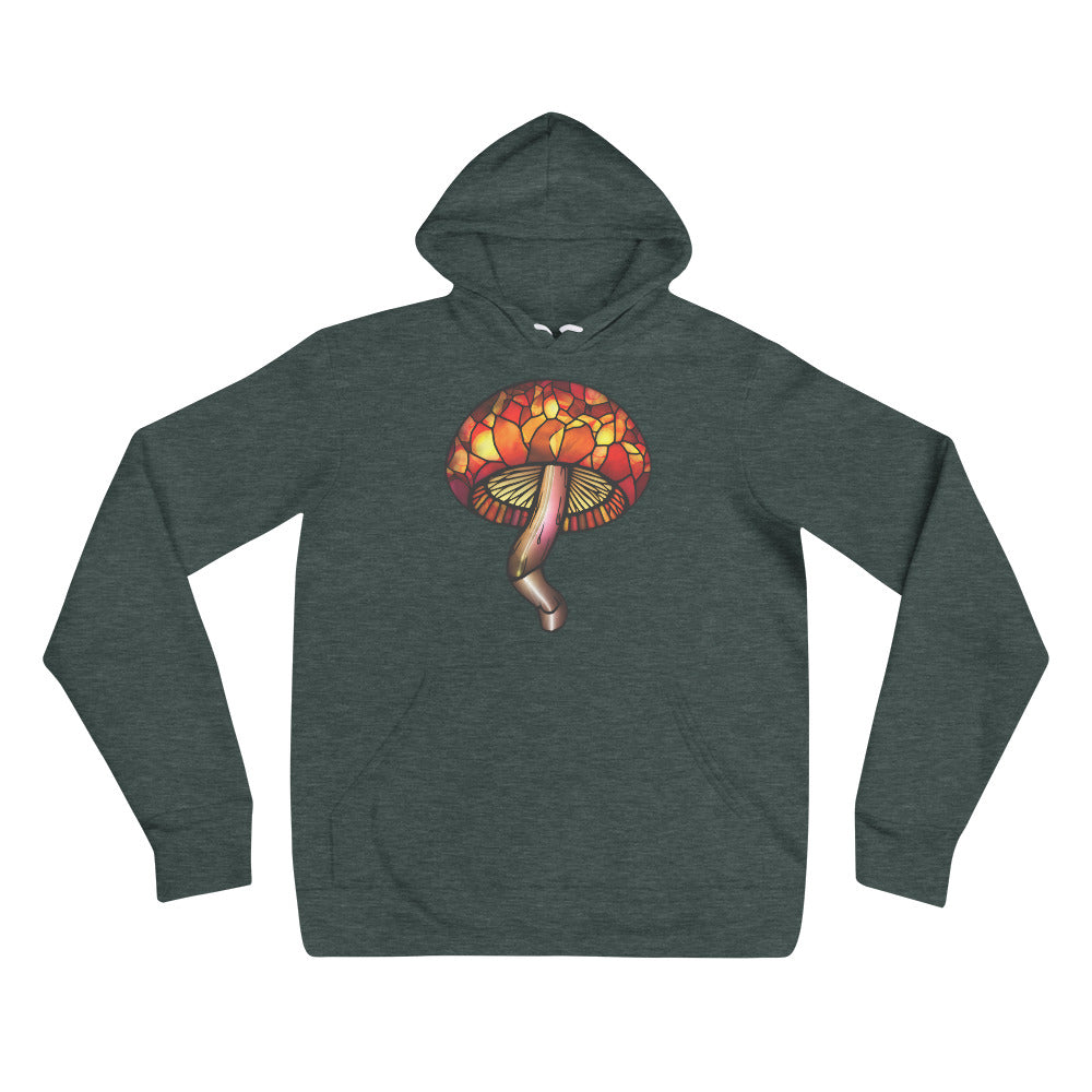 Stained-Glass Mushroom Hoodie | Wear Nature's Beauty with Fractal Zoo