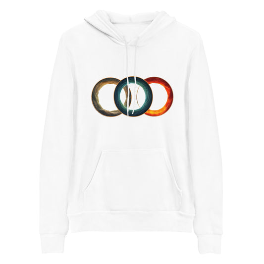 Elemental Rings Unisex Hoodie | Timeless Elegance Meets Elemental Symbols