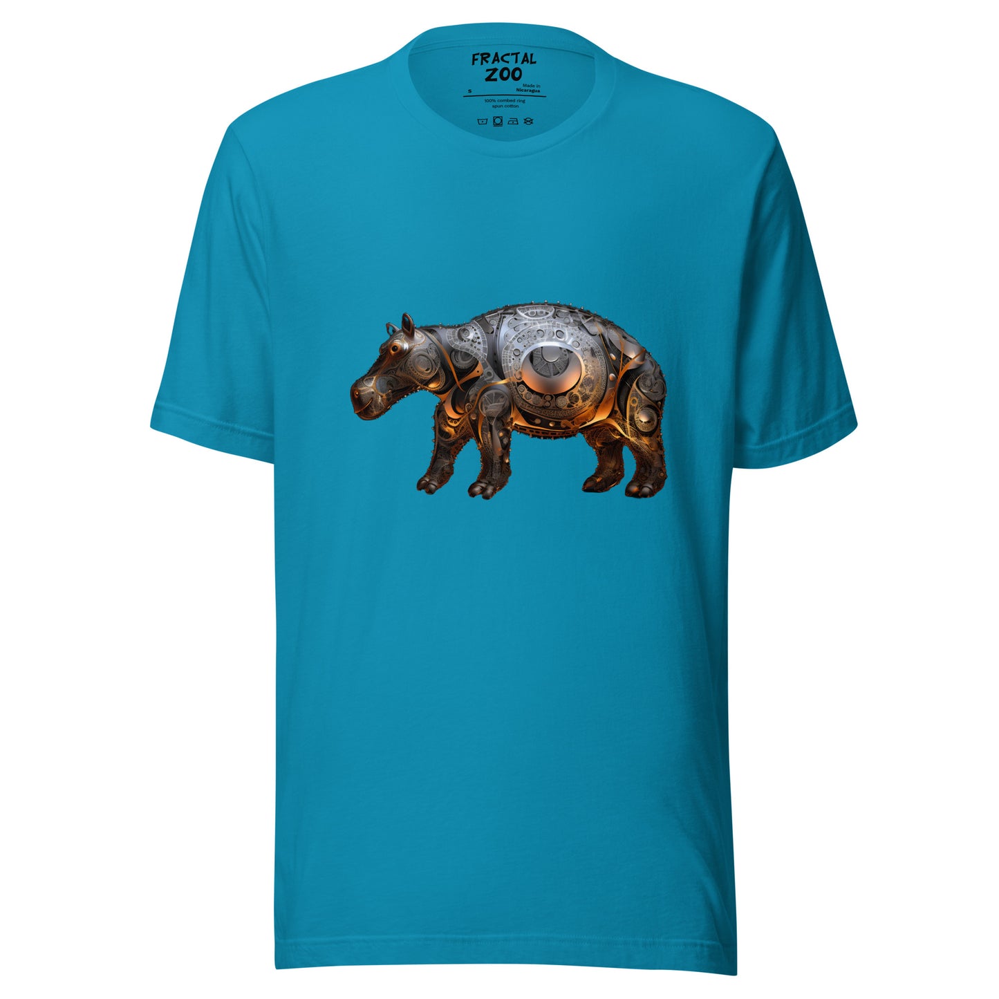 Celebrate Nature's Grandeur with Hippo Enigma Fractal Art T-Shirt