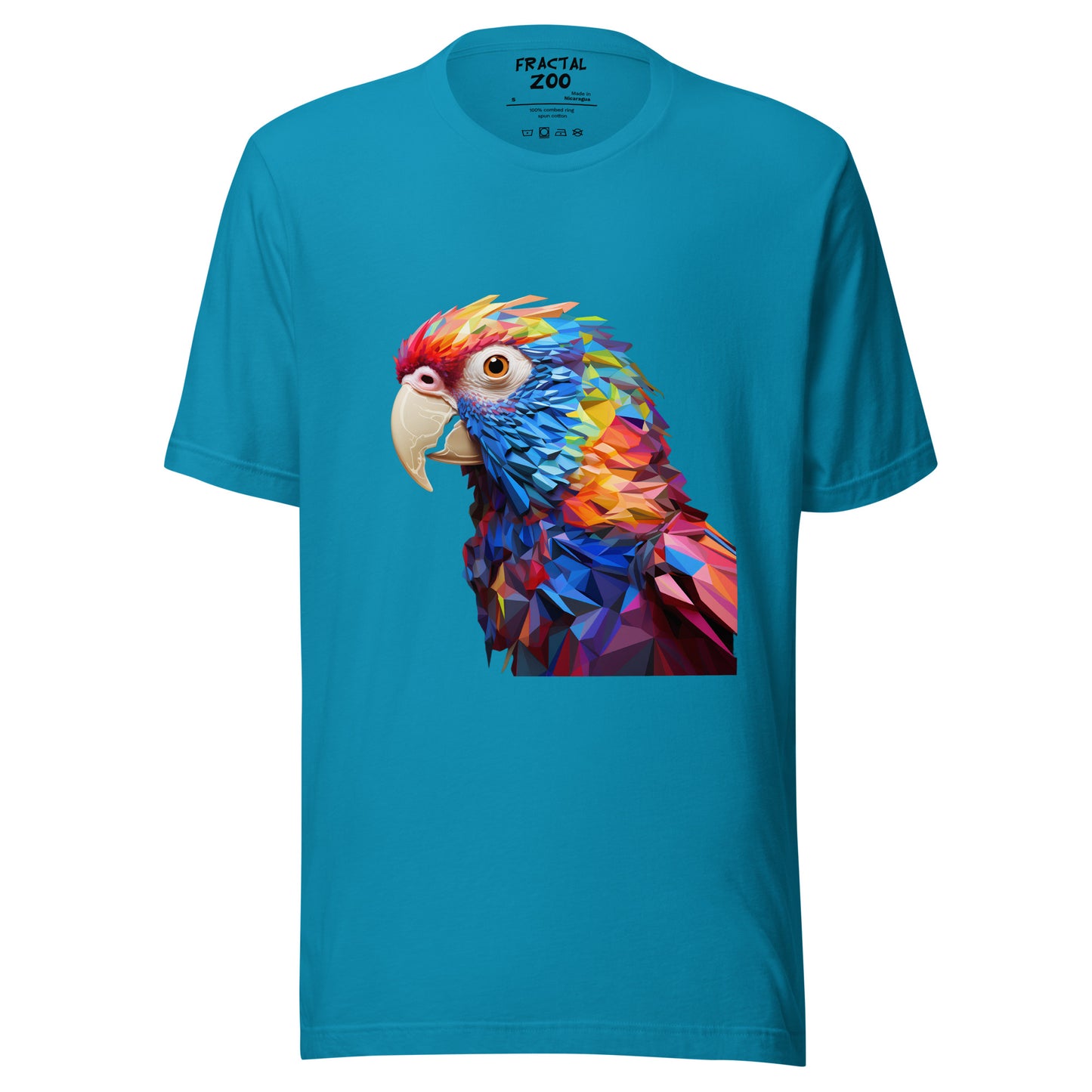 Geometric Fractal Parrot Unisex t-shirt | Art Meets Nature in Every Thread