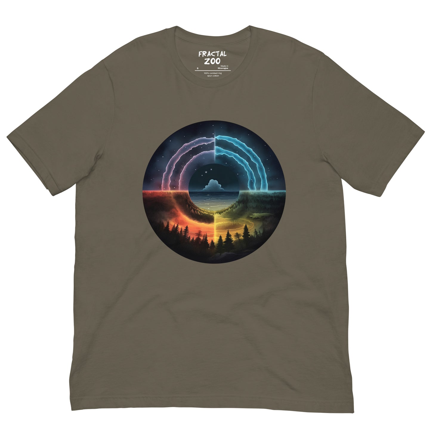 Elemental Harmony Circle Tee for Eco-conscious Fashion | Nature's Rhythm Unleashed