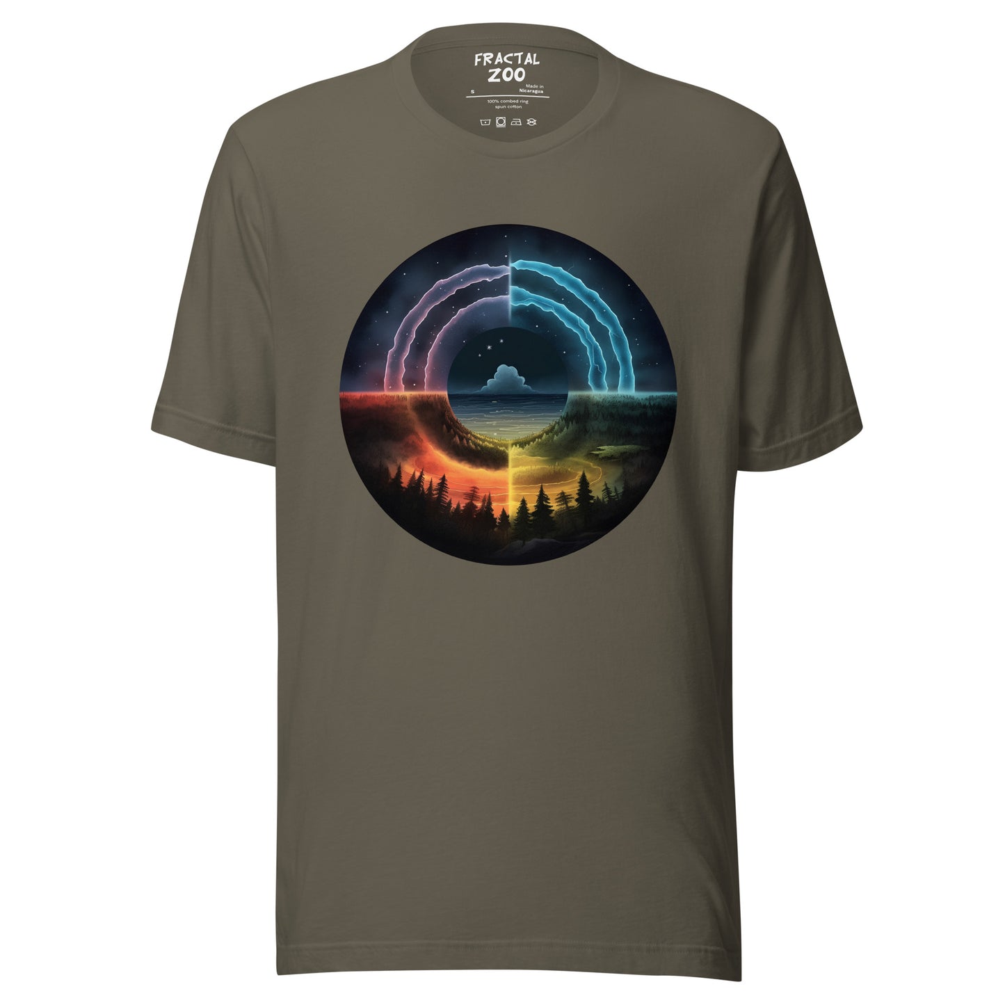 Elemental Harmony Circle Tee for Eco-conscious Fashion | Nature's Rhythm Unleashed