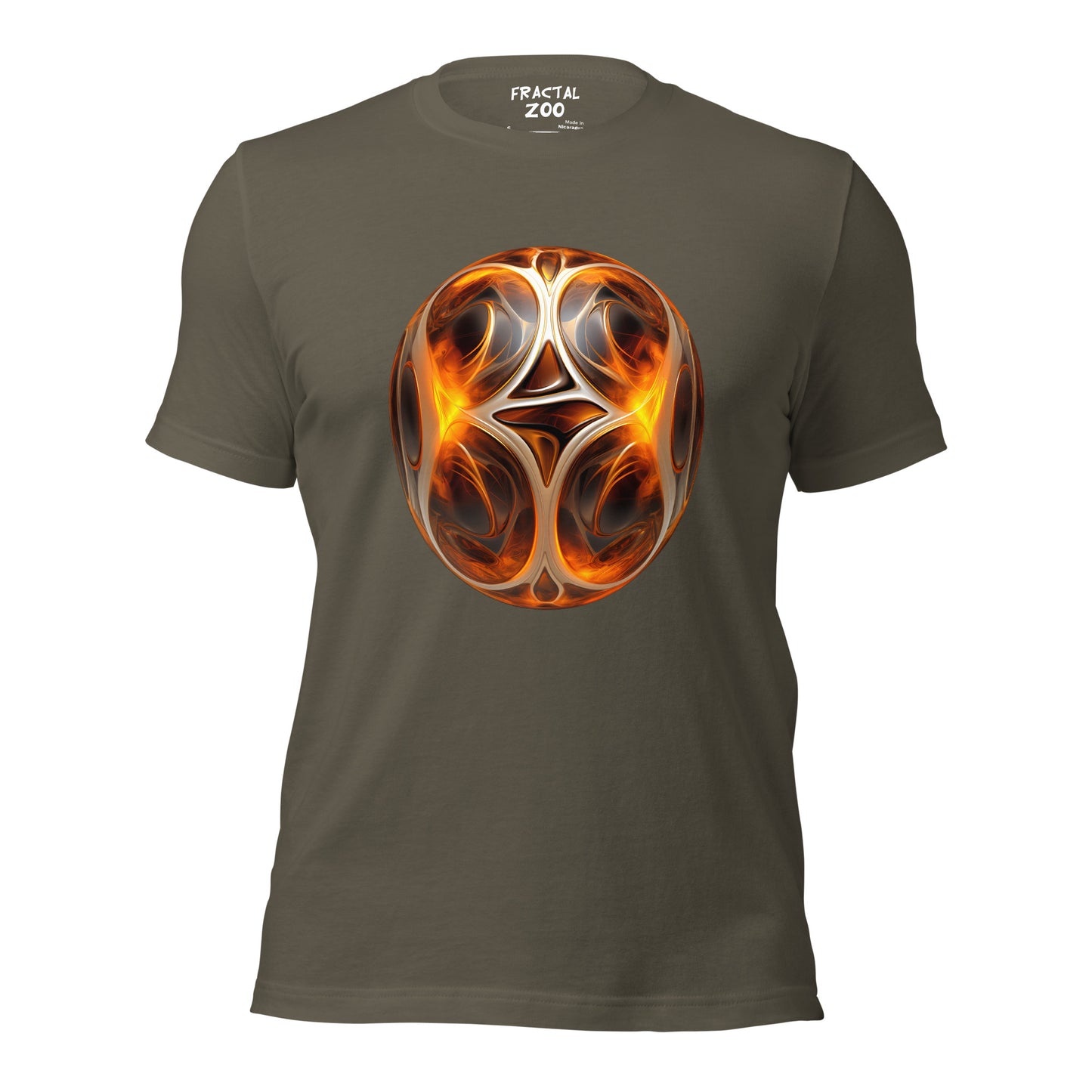 Inferno Elegance T-Shirt | Dive into the Fiery World of Fractal Artistry