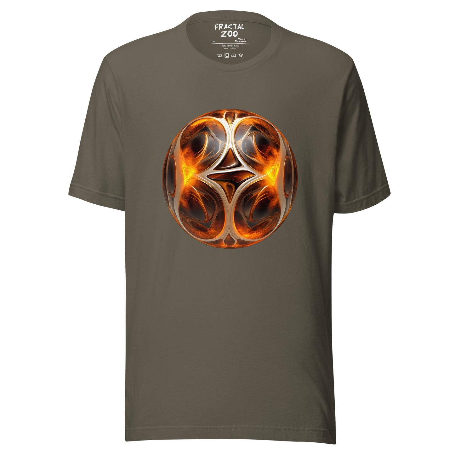 Inferno Elegance T-Shirt | Dive into the Fiery World of Fractal Artistry