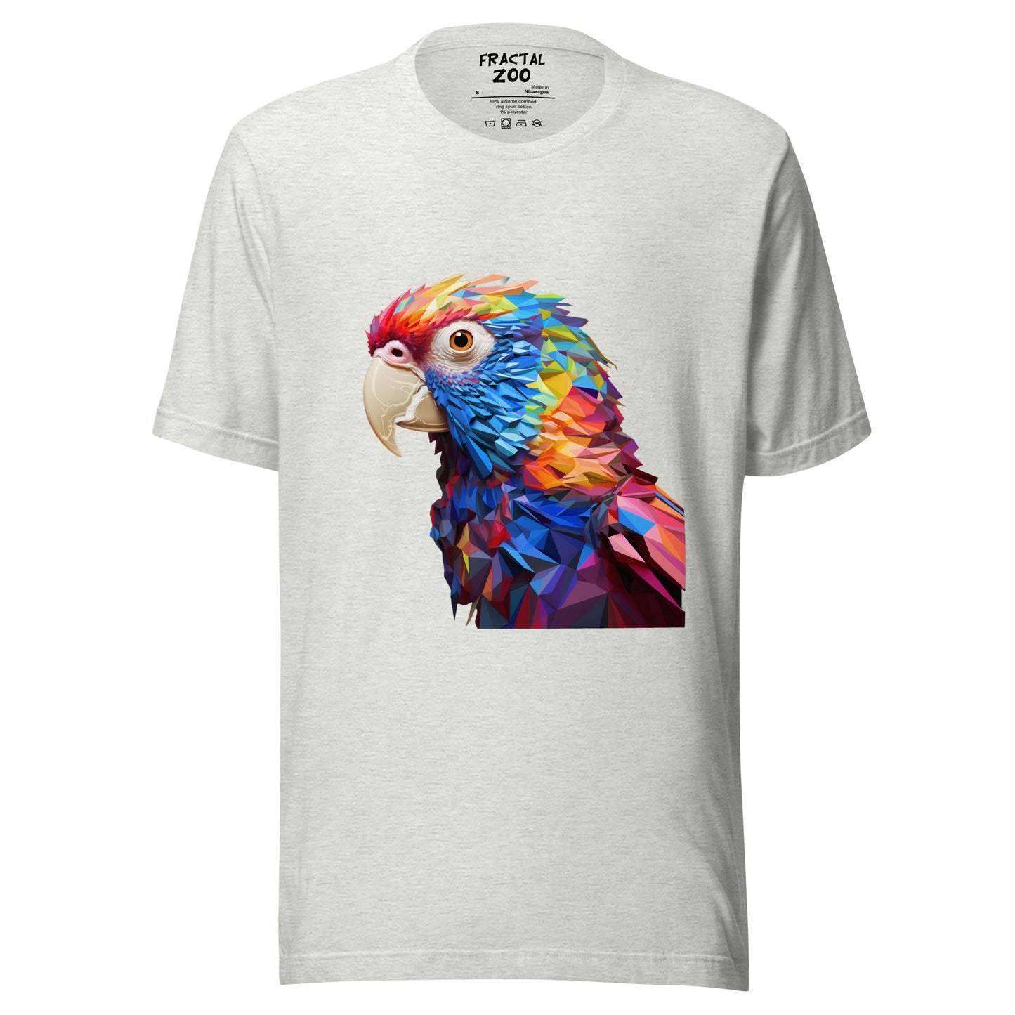 Geometric Fractal Parrot Unisex t-shirt | Art Meets Nature in Every Thread