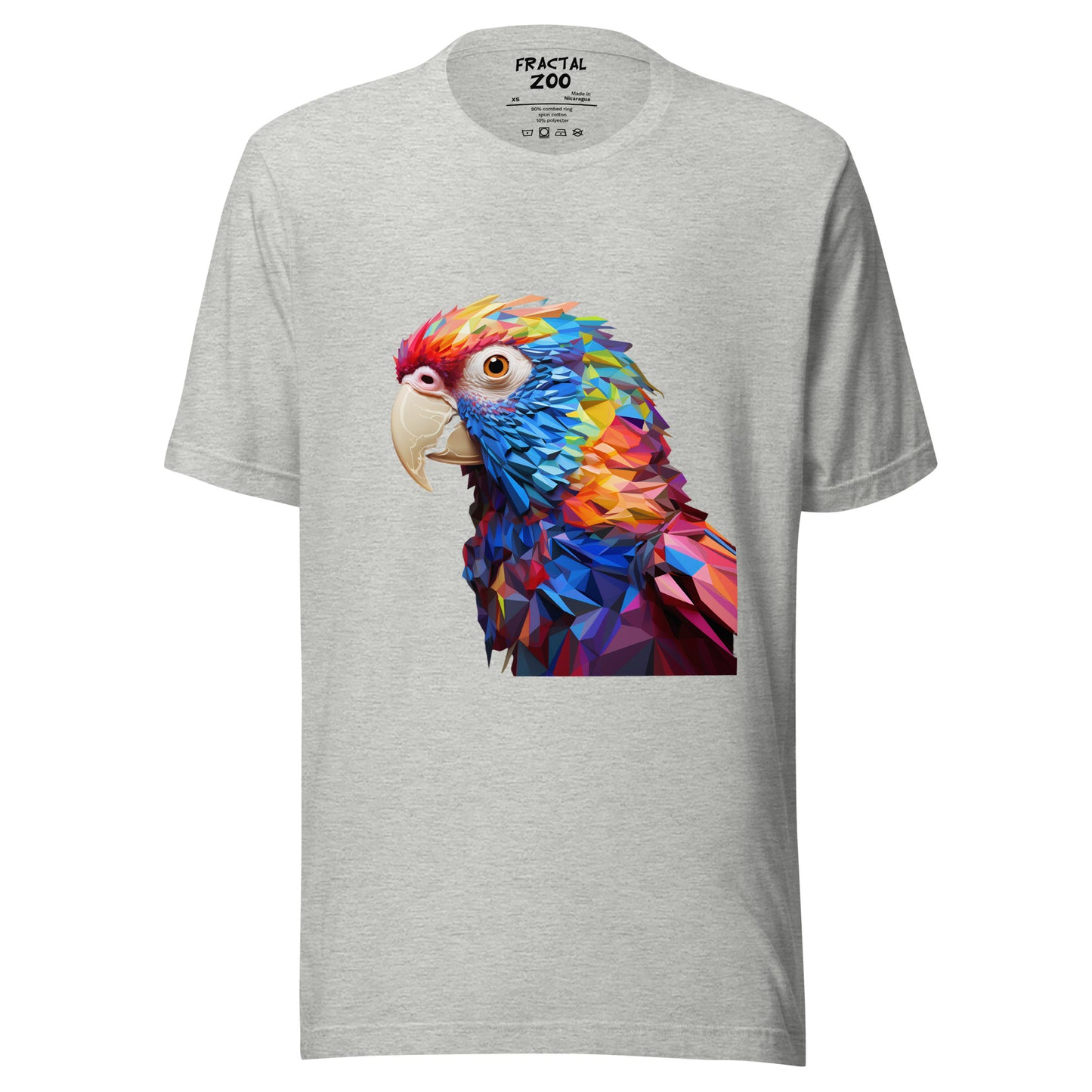 Geometric Fractal Parrot Unisex t-shirt | Art Meets Nature in Every Thread