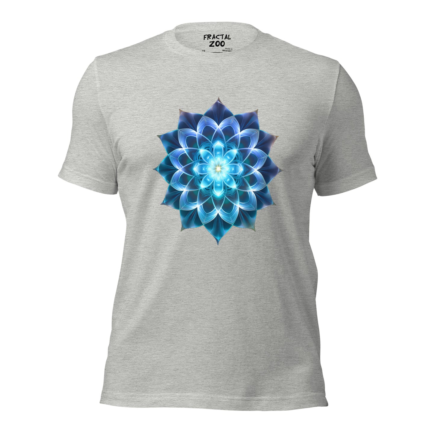 Sacred Blue Blossom Tee | Art, Geometry, and Eco-Friendly Fashion Converge