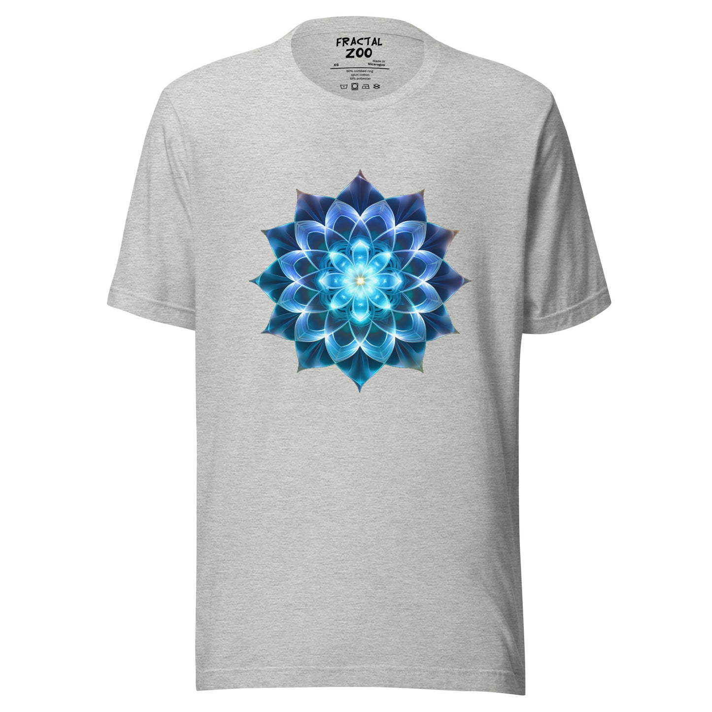 Sacred Blue Blossom Tee | Art, Geometry, and Eco-Friendly Fashion Converge