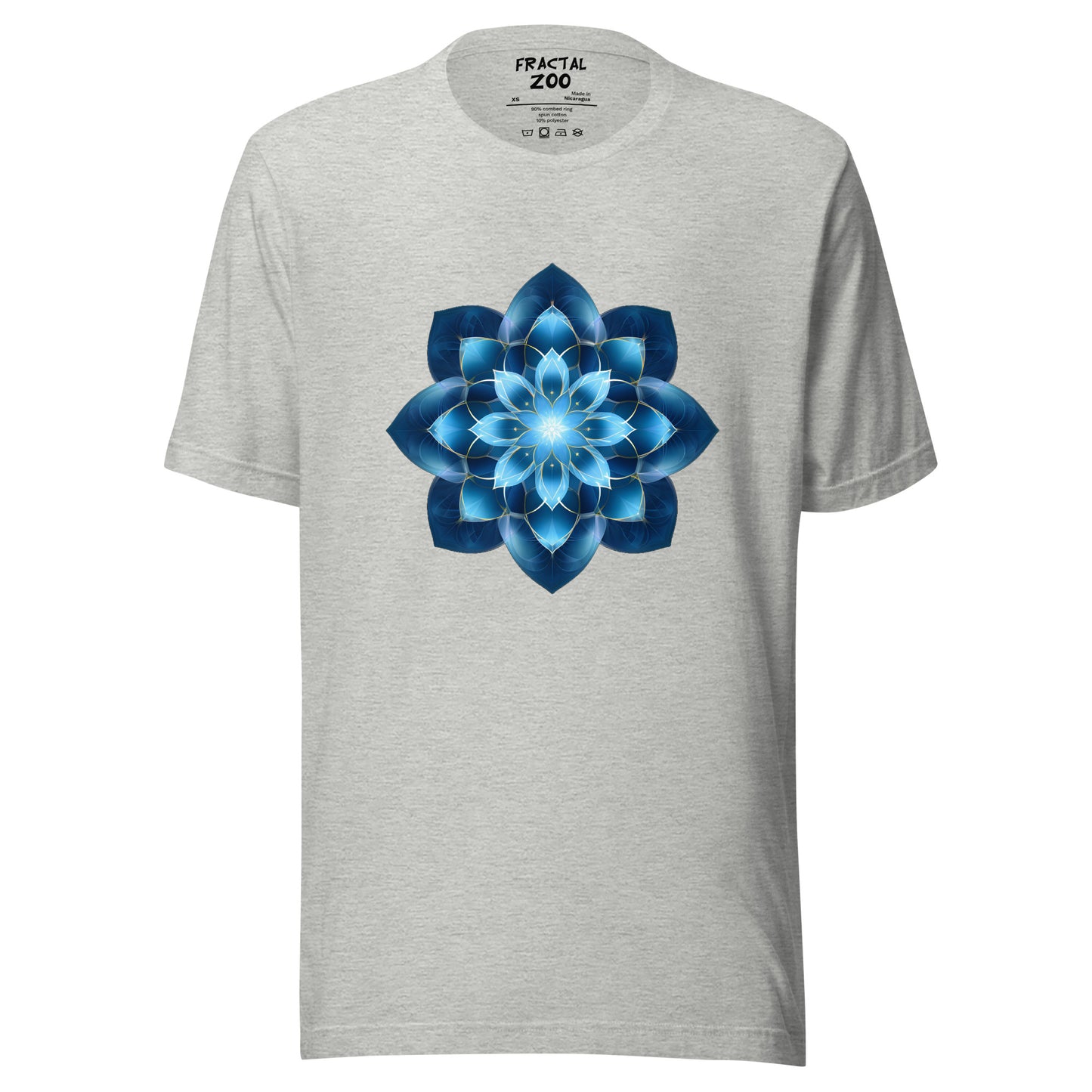 Azure Geometric Bloom T-Shirt | A Harmony of Nature and Math Where Artistry Meets Sustainability