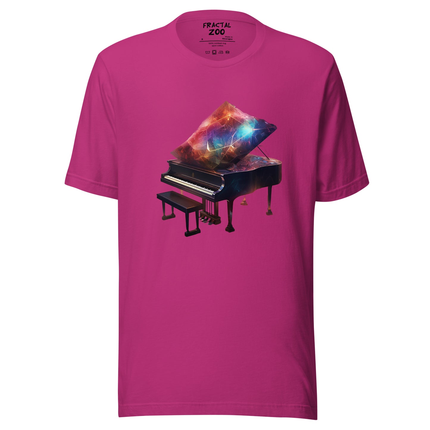 Crystal Piano T-Shirt | Musical Elegance Meets Artistry | Music & Art Unite