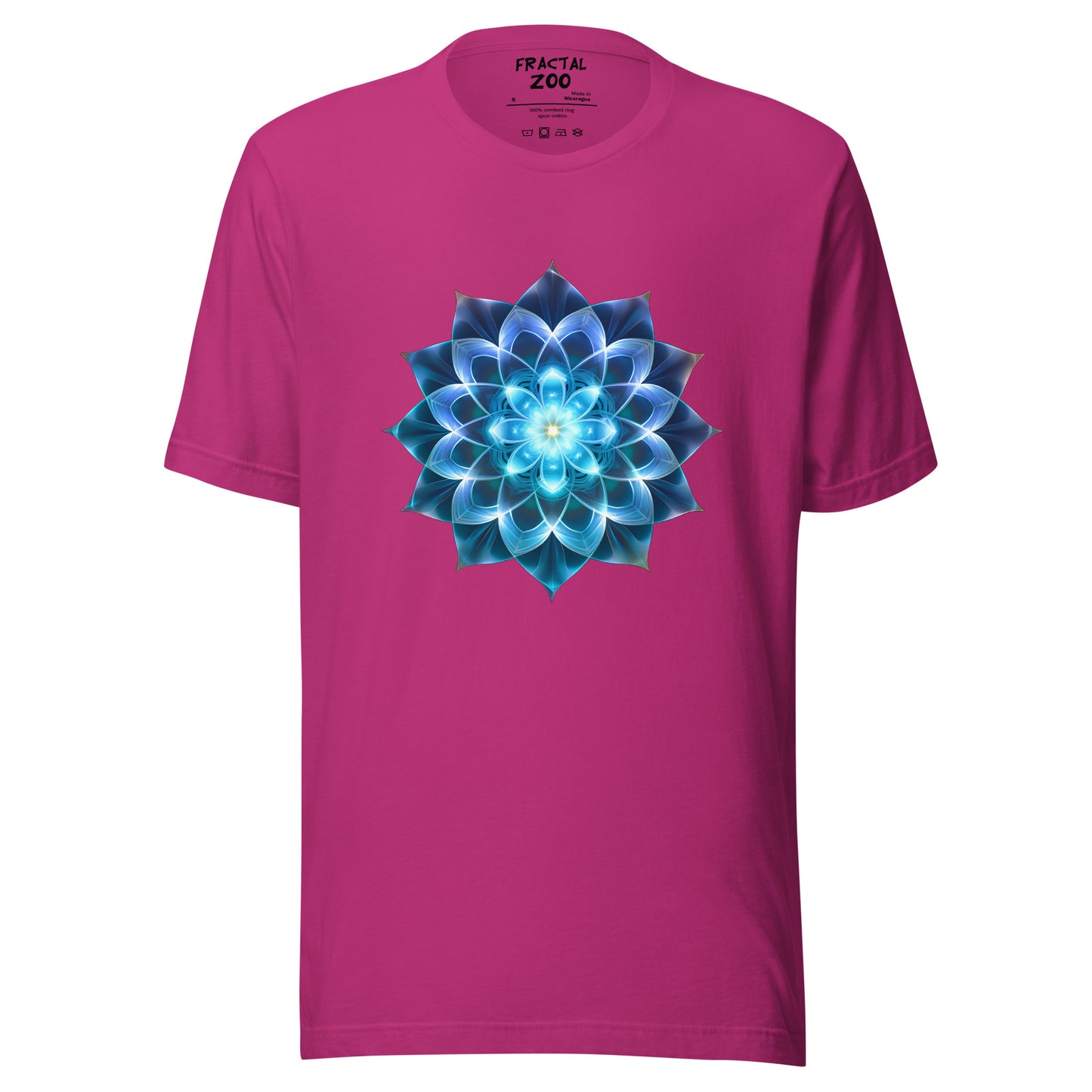 Sacred Blue Blossom Tee | Art, Geometry, and Eco-Friendly Fashion Converge