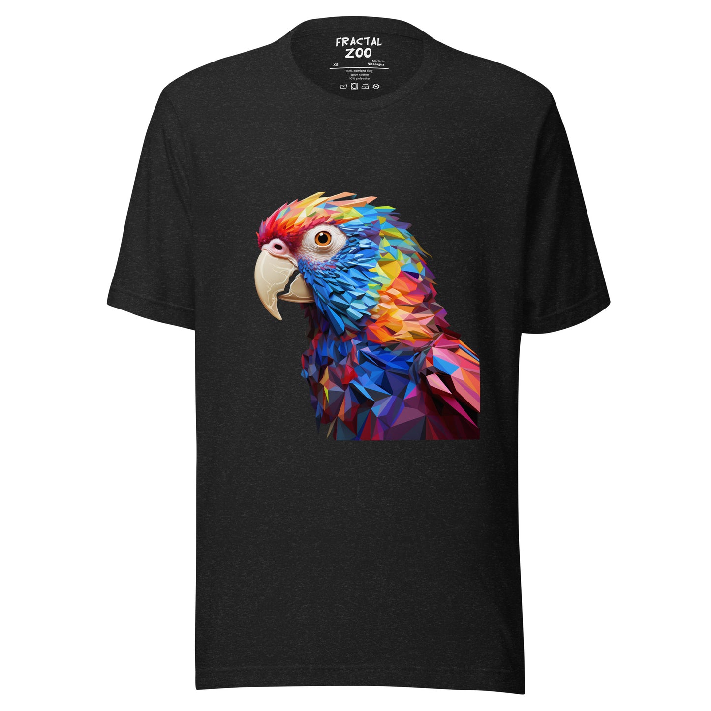 Geometric Fractal Parrot Unisex t-shirt | Art Meets Nature in Every Thread