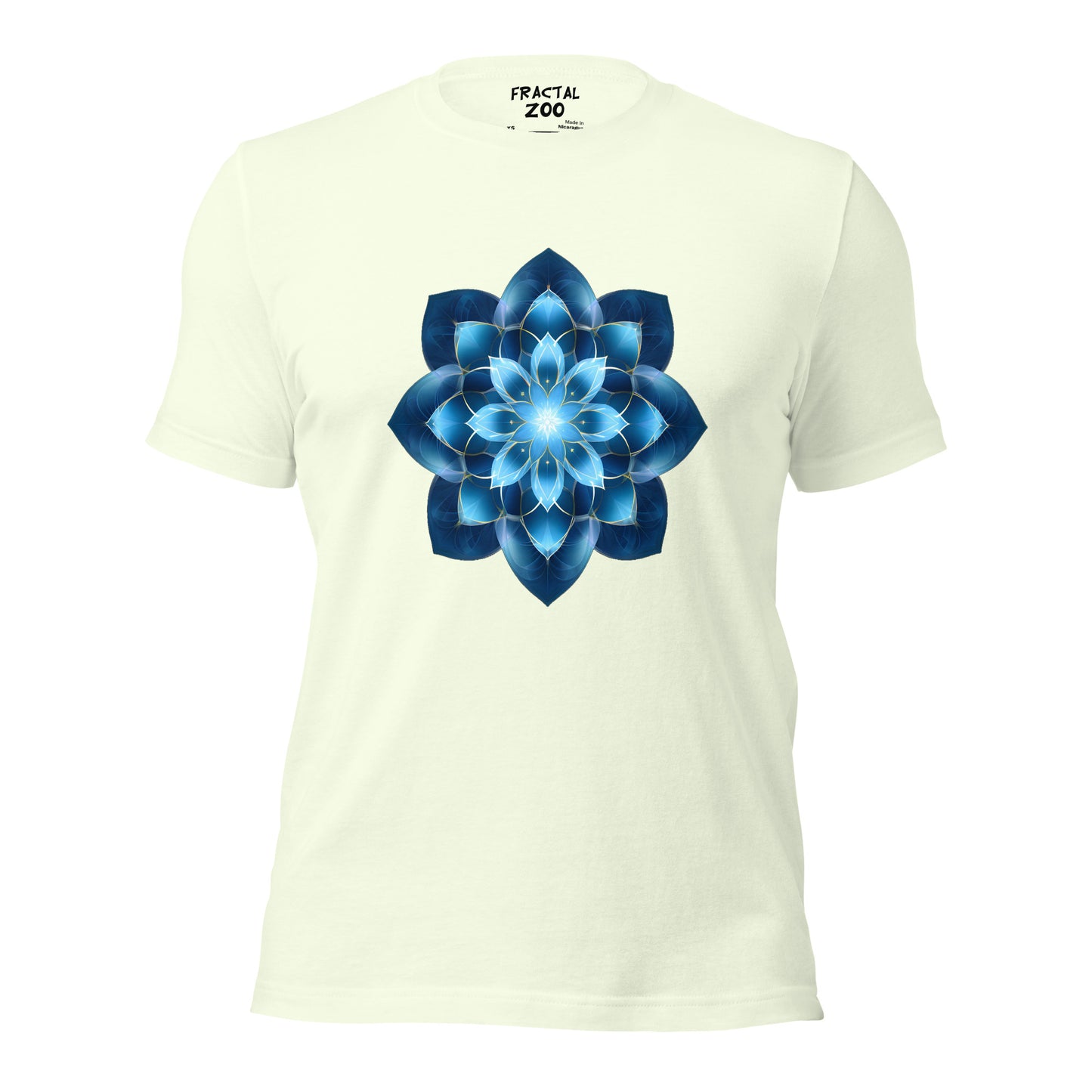 Azure Geometric Bloom T-Shirt | A Harmony of Nature and Math Where Artistry Meets Sustainability