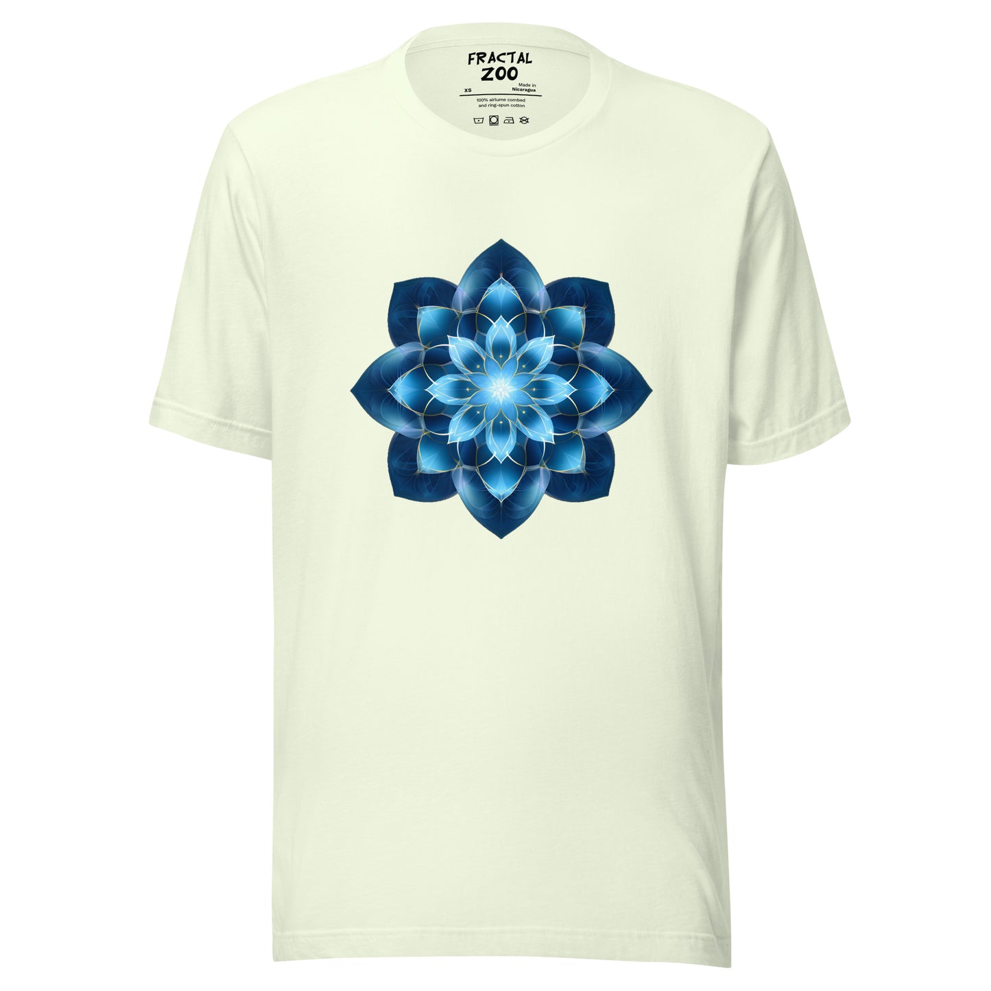 Azure Geometric Bloom T-Shirt | A Harmony of Nature and Math Where Artistry Meets Sustainability