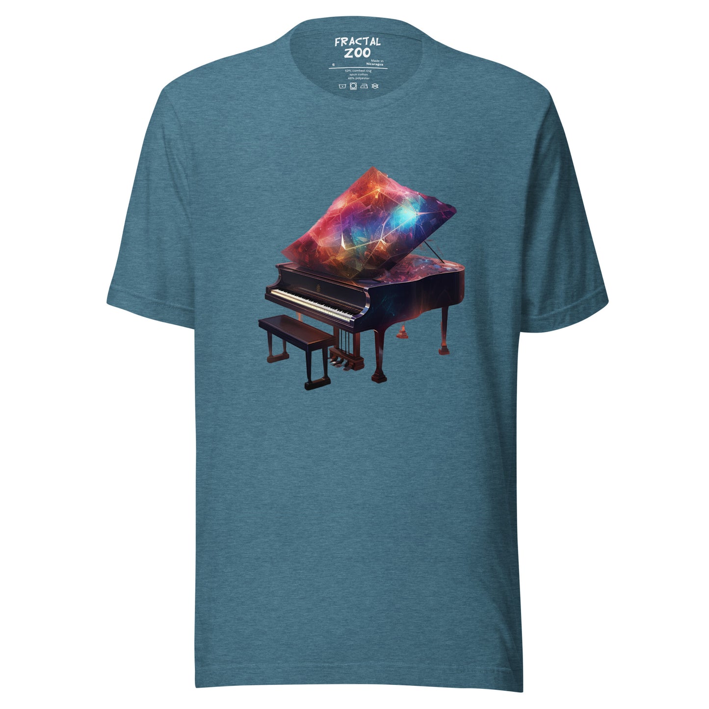 Crystal Piano T-Shirt | Musical Elegance Meets Artistry | Music & Art Unite