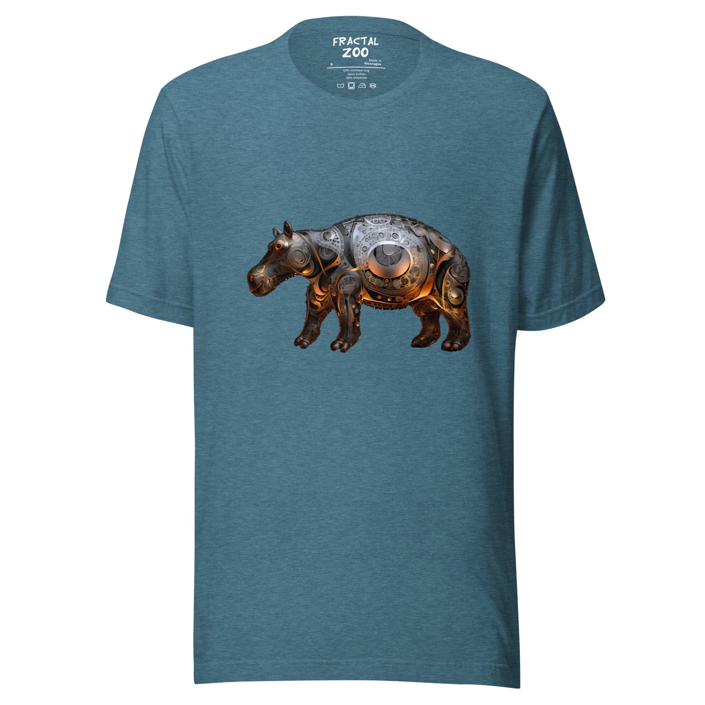 Celebrate Nature's Grandeur with Hippo Enigma Fractal Art T-Shirt