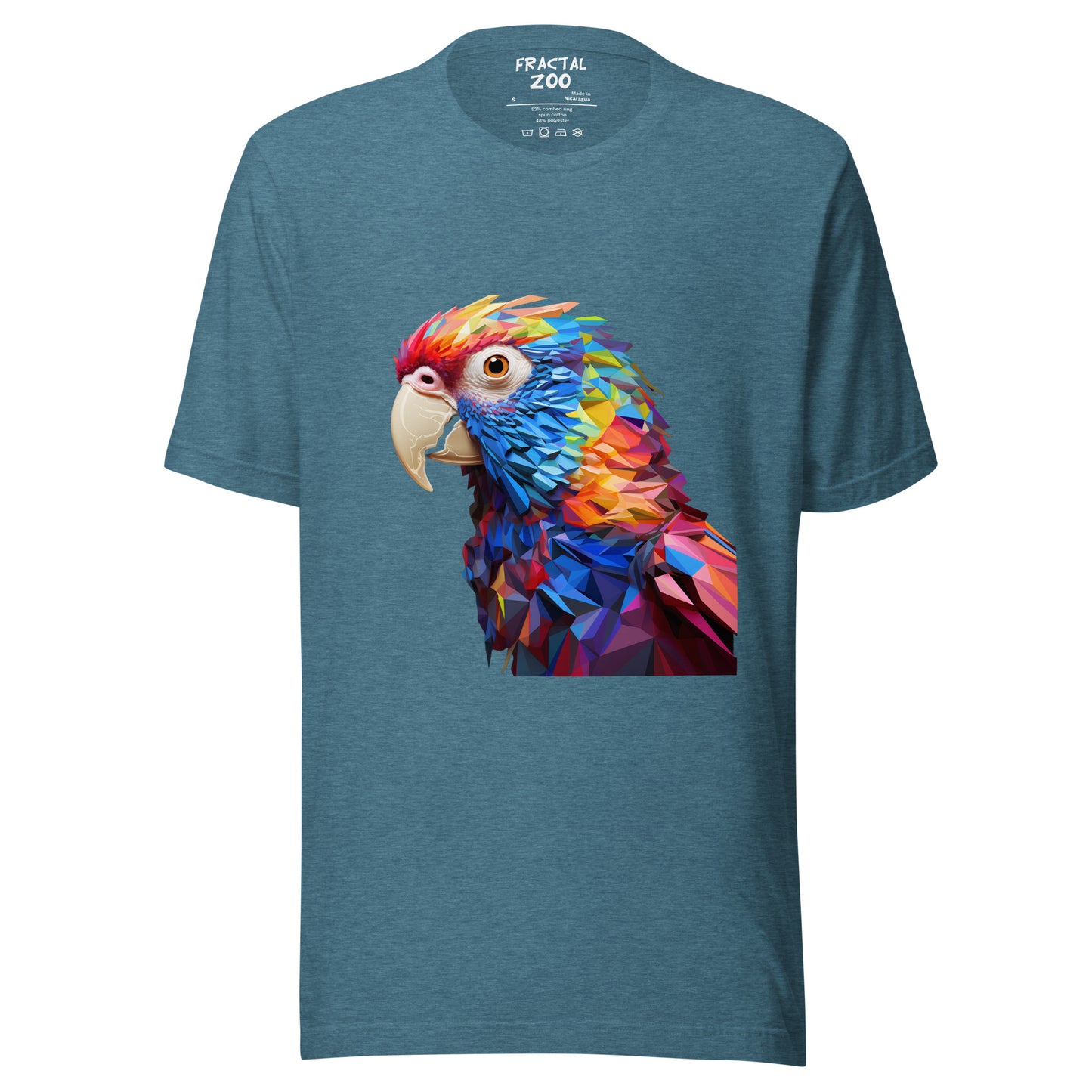 Geometric Fractal Parrot Unisex t-shirt | Art Meets Nature in Every Thread