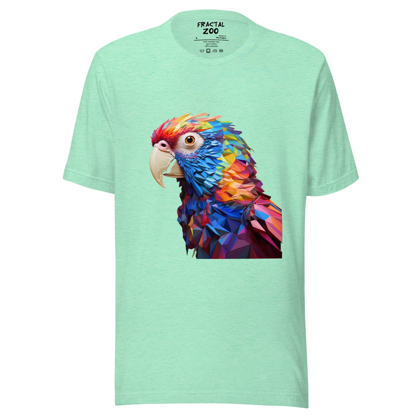 Geometric Fractal Parrot Unisex t-shirt | Art Meets Nature in Every Thread