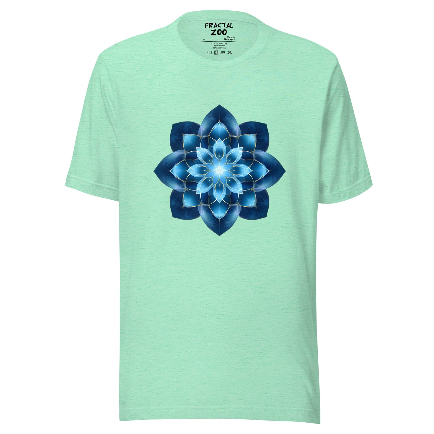 Azure Geometric Bloom T-Shirt | A Harmony of Nature and Math Where Artistry Meets Sustainability