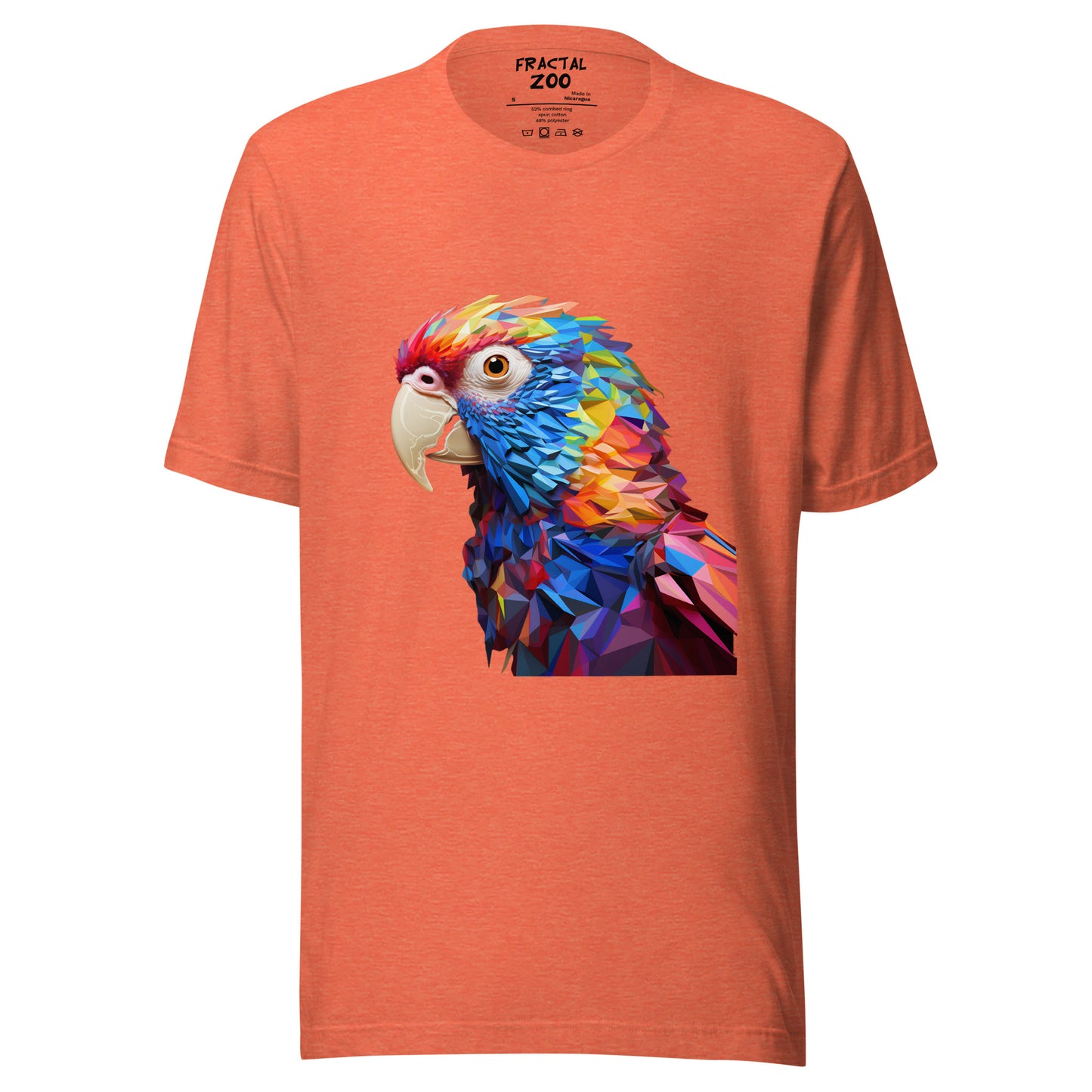 Geometric Fractal Parrot Unisex t-shirt | Art Meets Nature in Every Thread