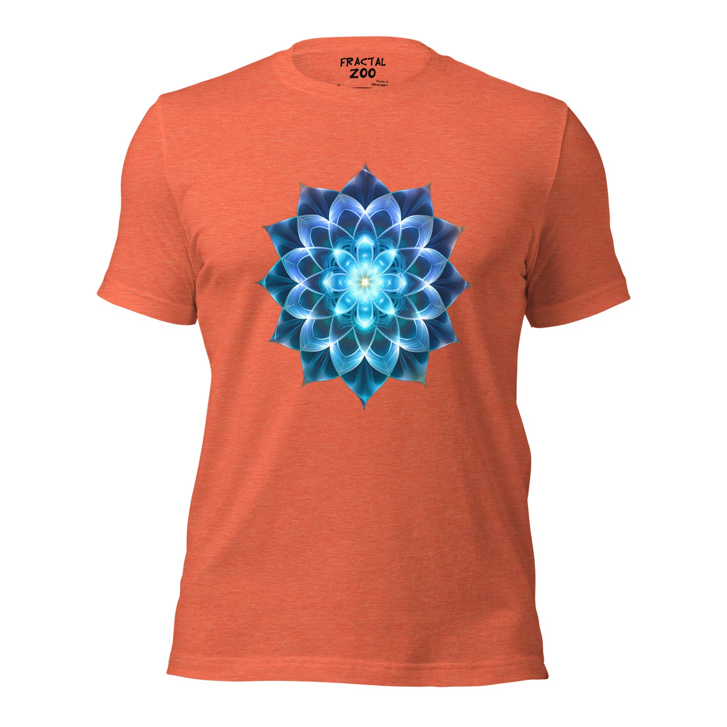 Sacred Blue Blossom Tee | Art, Geometry, and Eco-Friendly Fashion Converge