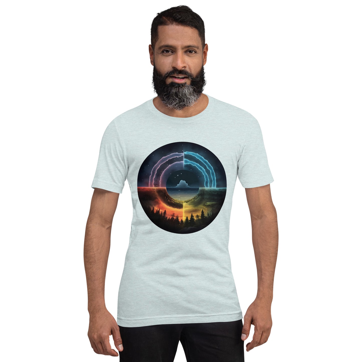 Elemental Harmony Circle Tee for Eco-conscious Fashion | Nature's Rhythm Unleashed