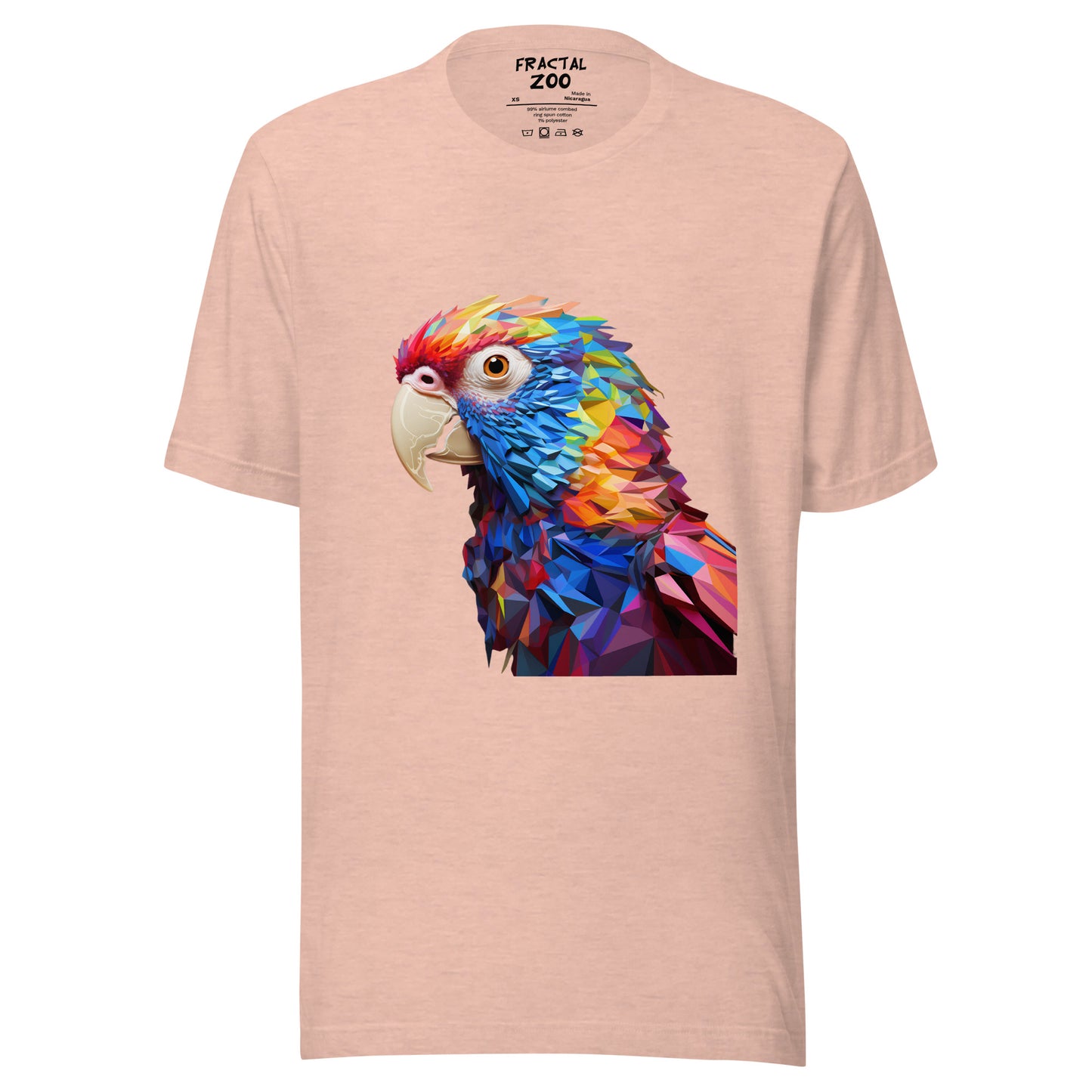 Geometric Fractal Parrot Unisex t-shirt | Art Meets Nature in Every Thread