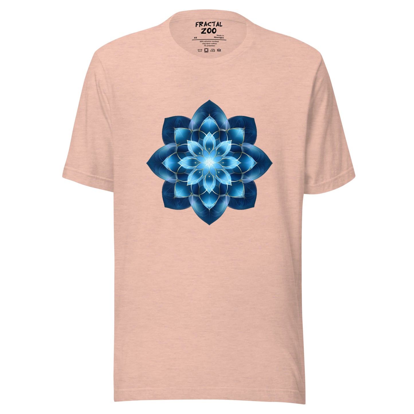 Azure Geometric Bloom T-Shirt | A Harmony of Nature and Math Where Artistry Meets Sustainability