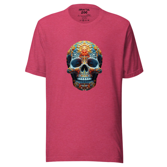 Stay Eco-Chic with our Dimensional Fractal Skull T-Shirt | Unveil Depth and Style