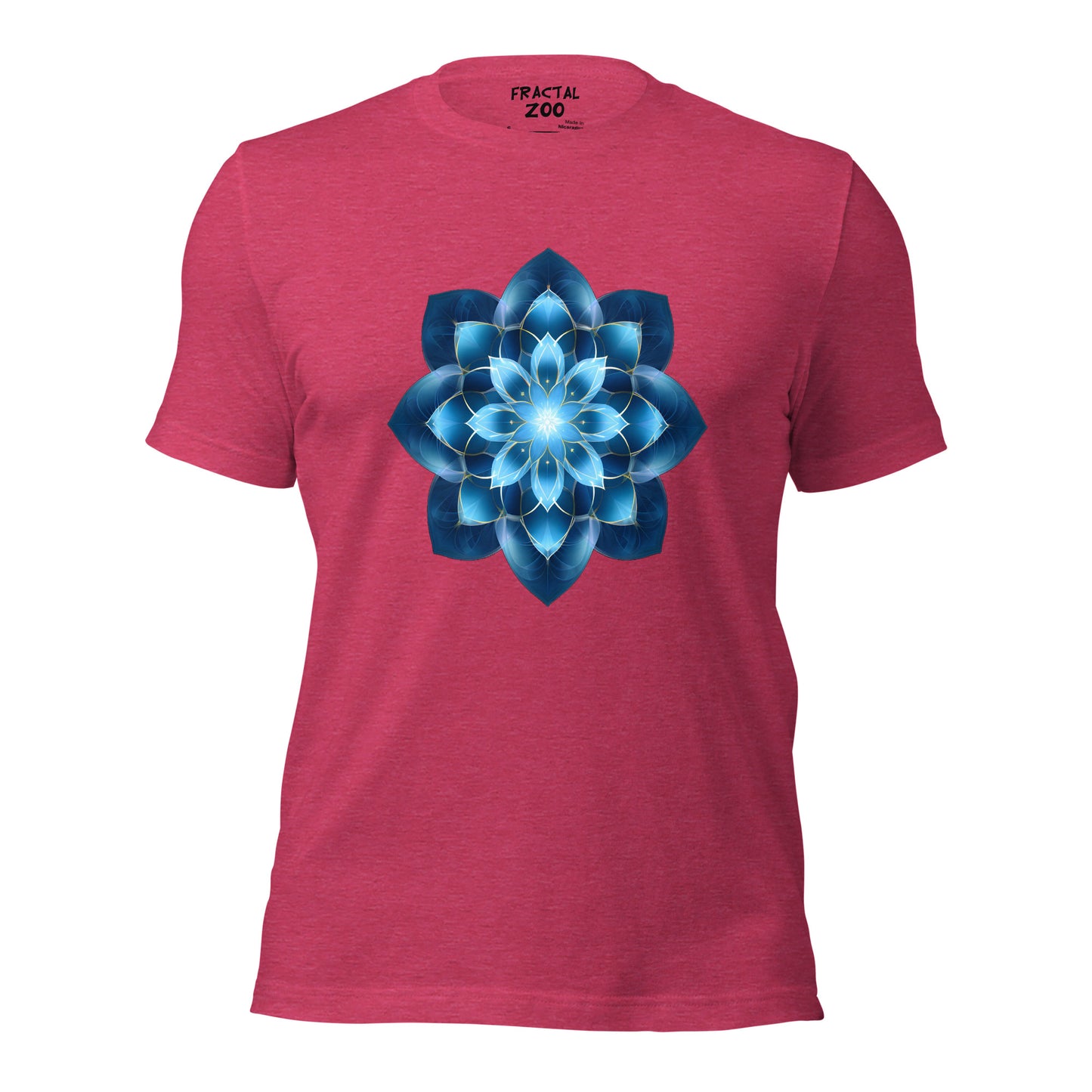 Azure Geometric Bloom T-Shirt | A Harmony of Nature and Math Where Artistry Meets Sustainability