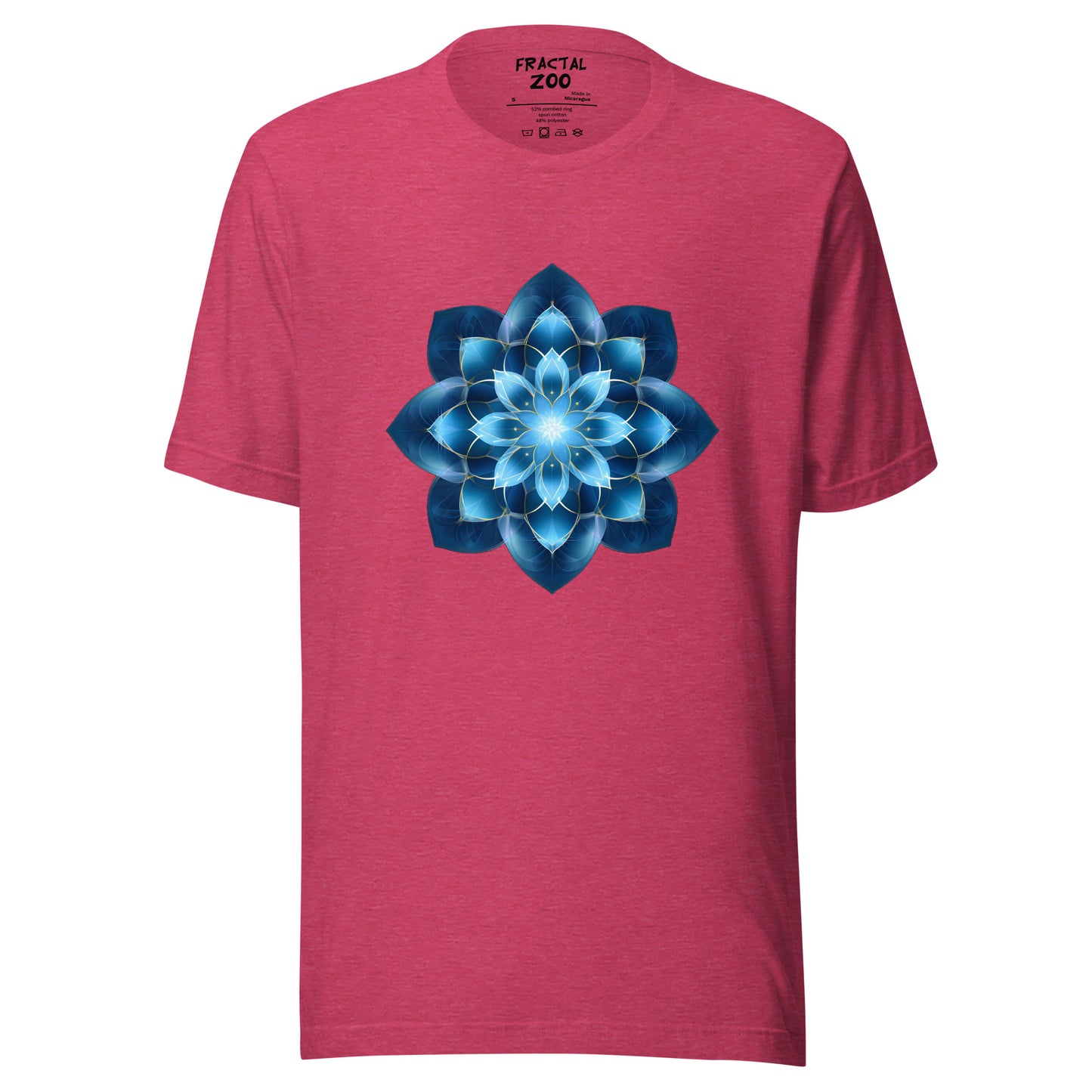 Azure Geometric Bloom T-Shirt | A Harmony of Nature and Math Where Artistry Meets Sustainability