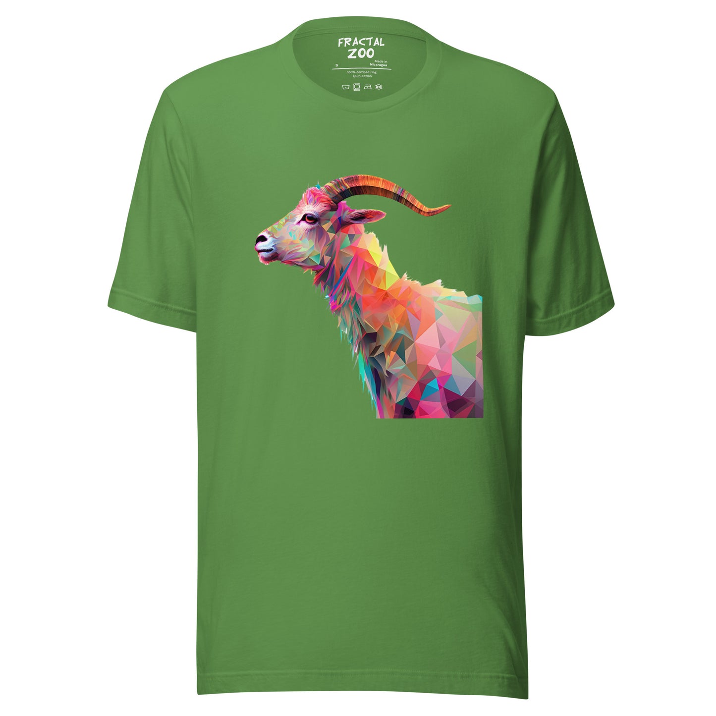 Geometric Goat Harmony T-Shirt at Fractal Zoo where Art Meets Comfort