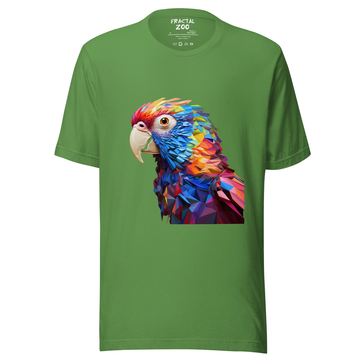 Geometric Fractal Parrot Unisex t-shirt | Art Meets Nature in Every Thread