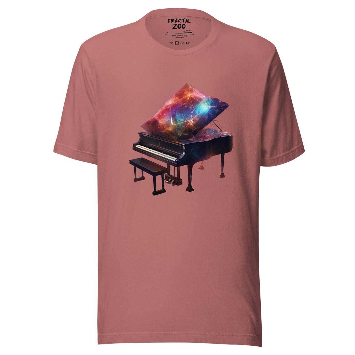 Crystal Piano T-Shirt | Musical Elegance Meets Artistry | Music & Art Unite