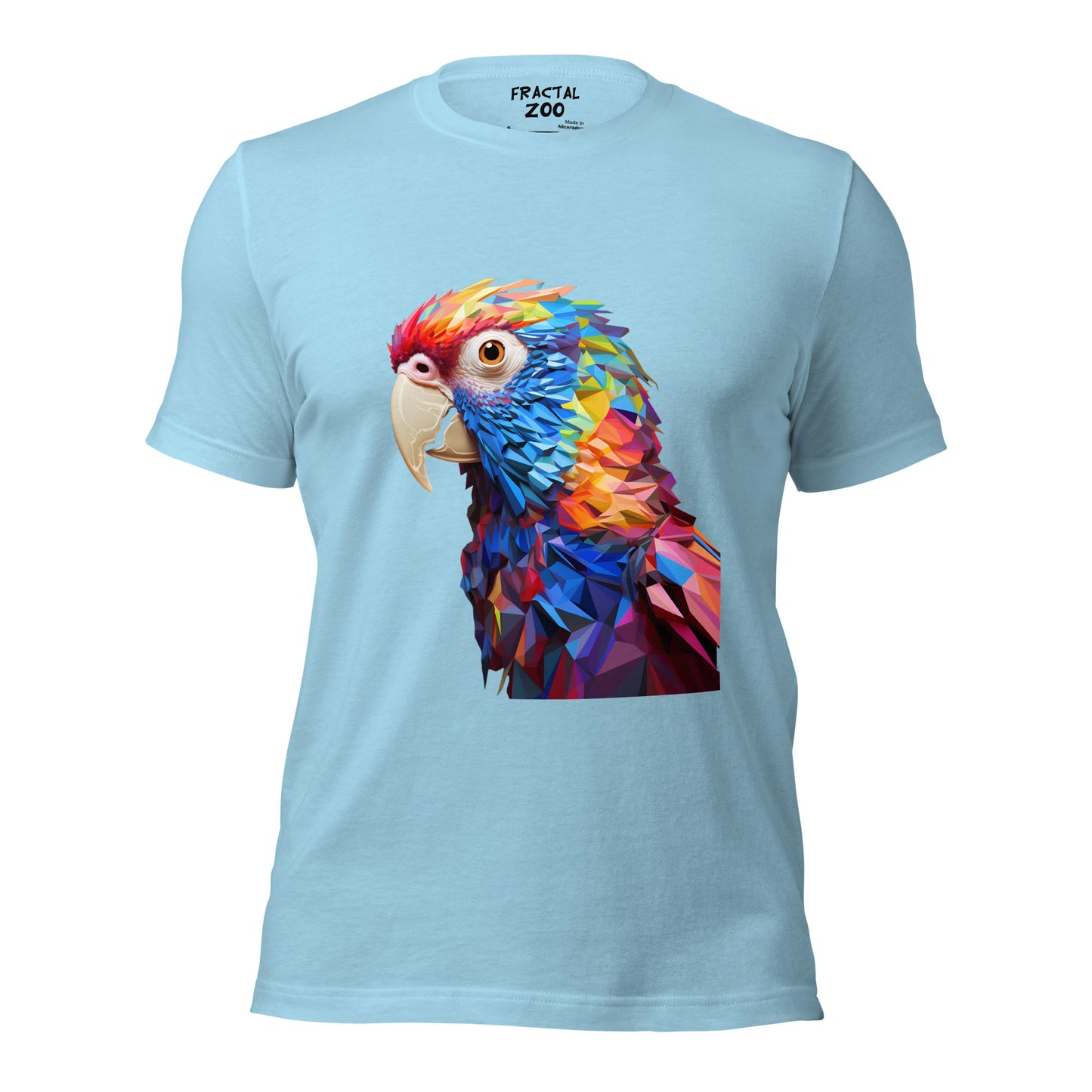 Geometric Fractal Parrot Unisex t-shirt | Art Meets Nature in Every Thread