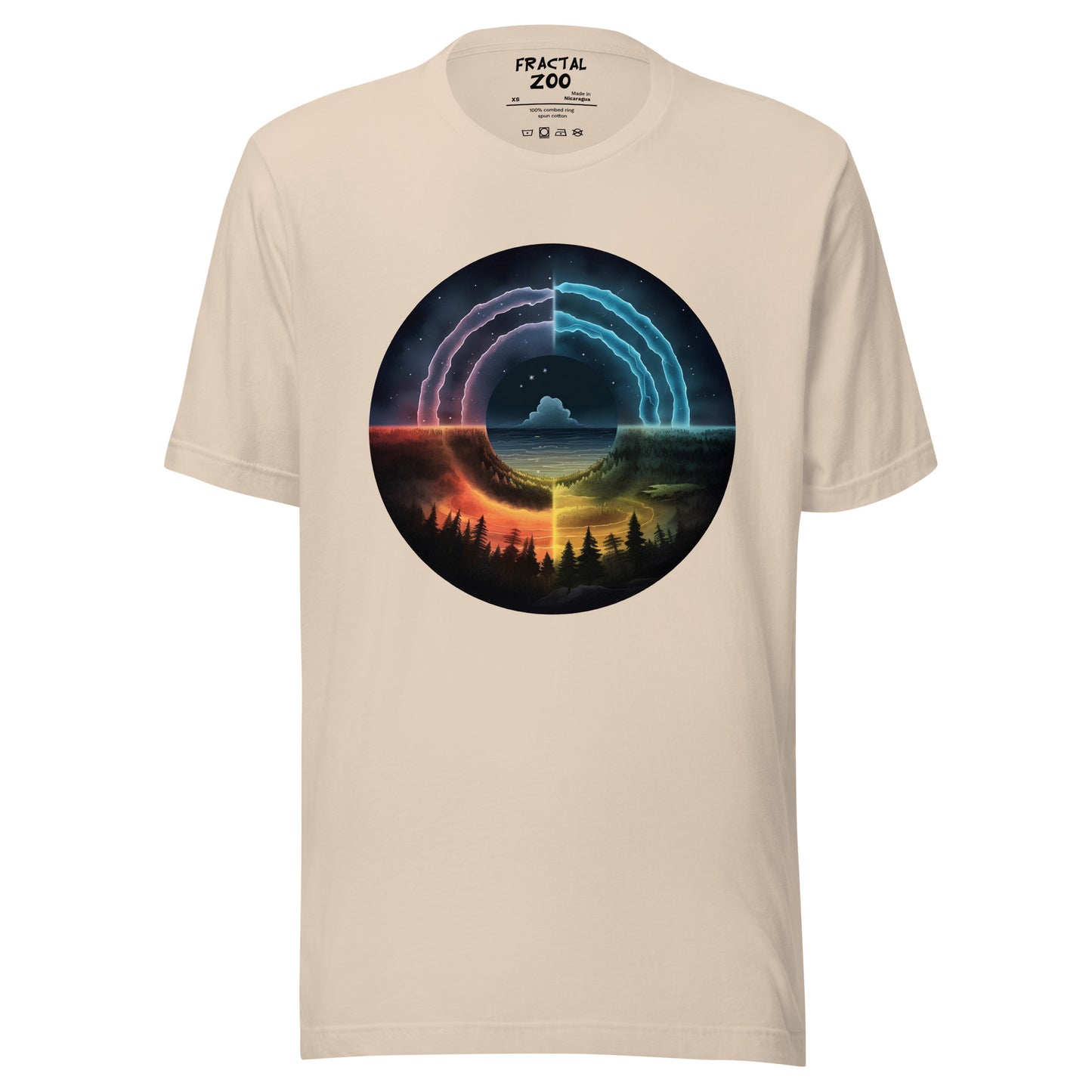 Elemental Harmony Circle Tee for Eco-conscious Fashion | Nature's Rhythm Unleashed