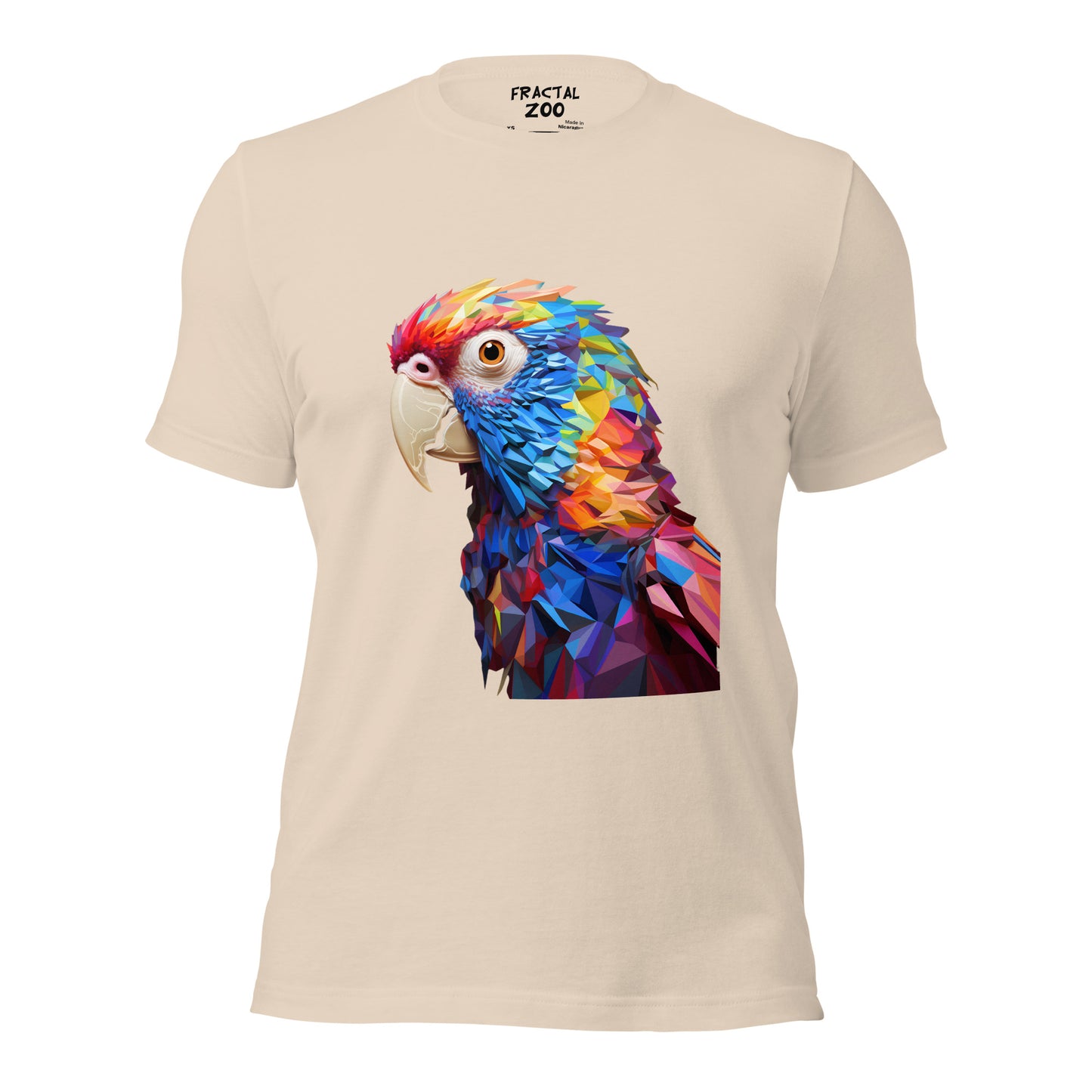 Geometric Fractal Parrot Unisex t-shirt | Art Meets Nature in Every Thread