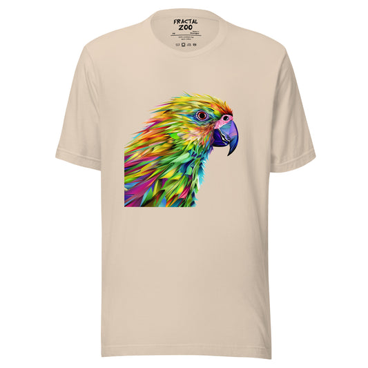 Express Your Love for Art and Nature with our Kaleidoscope Parrot Tee