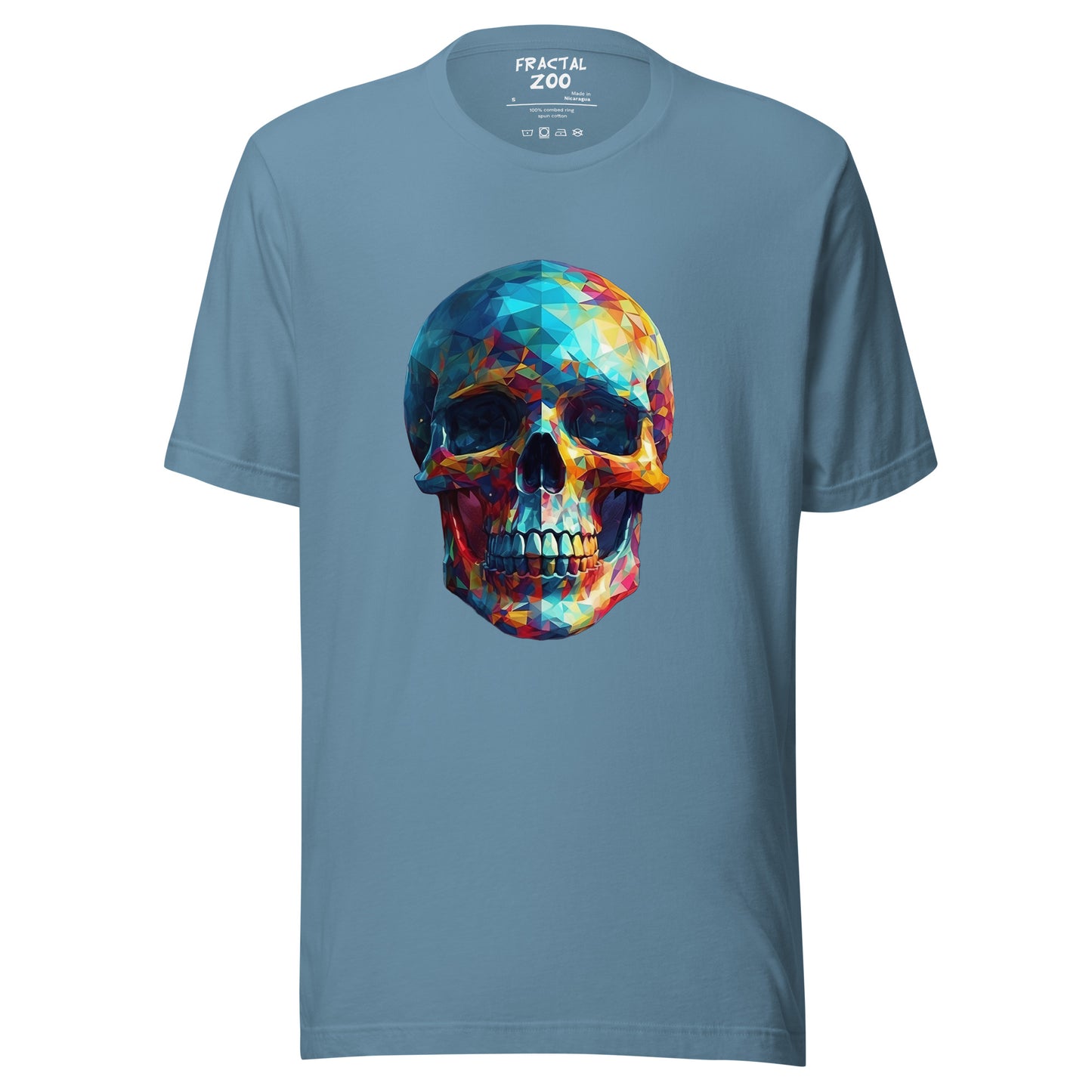 Ethereal Skullscape T-Shirt | Where Skulls and Fractals Meet to Create a Unique Design