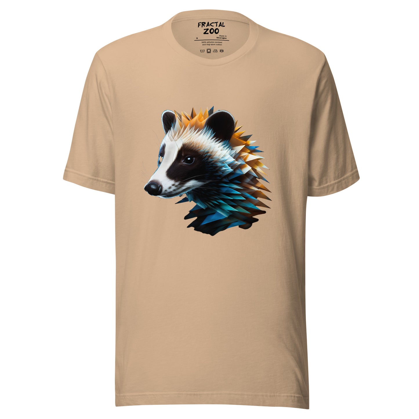 Discover Nature's Artistry with the Wild Geometry Badger Tee