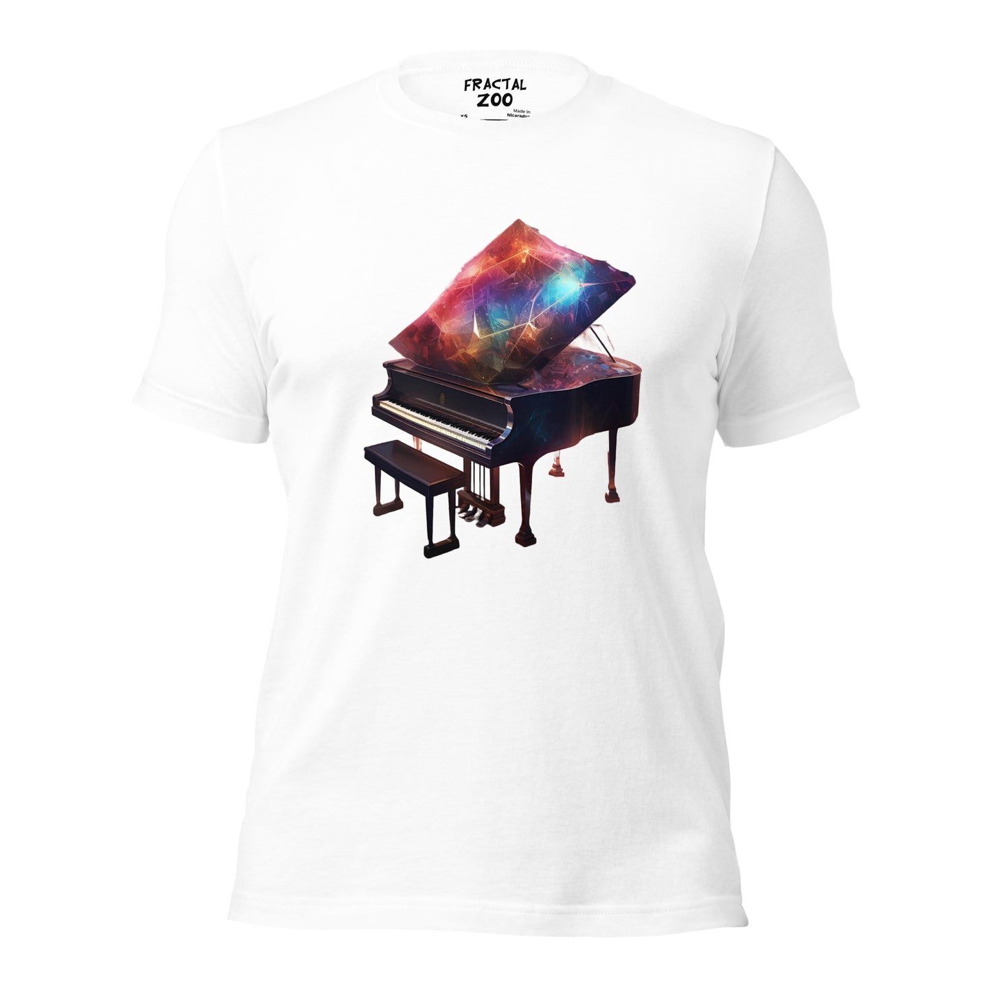 Crystal Piano T-Shirt | Musical Elegance Meets Artistry | Music & Art Unite