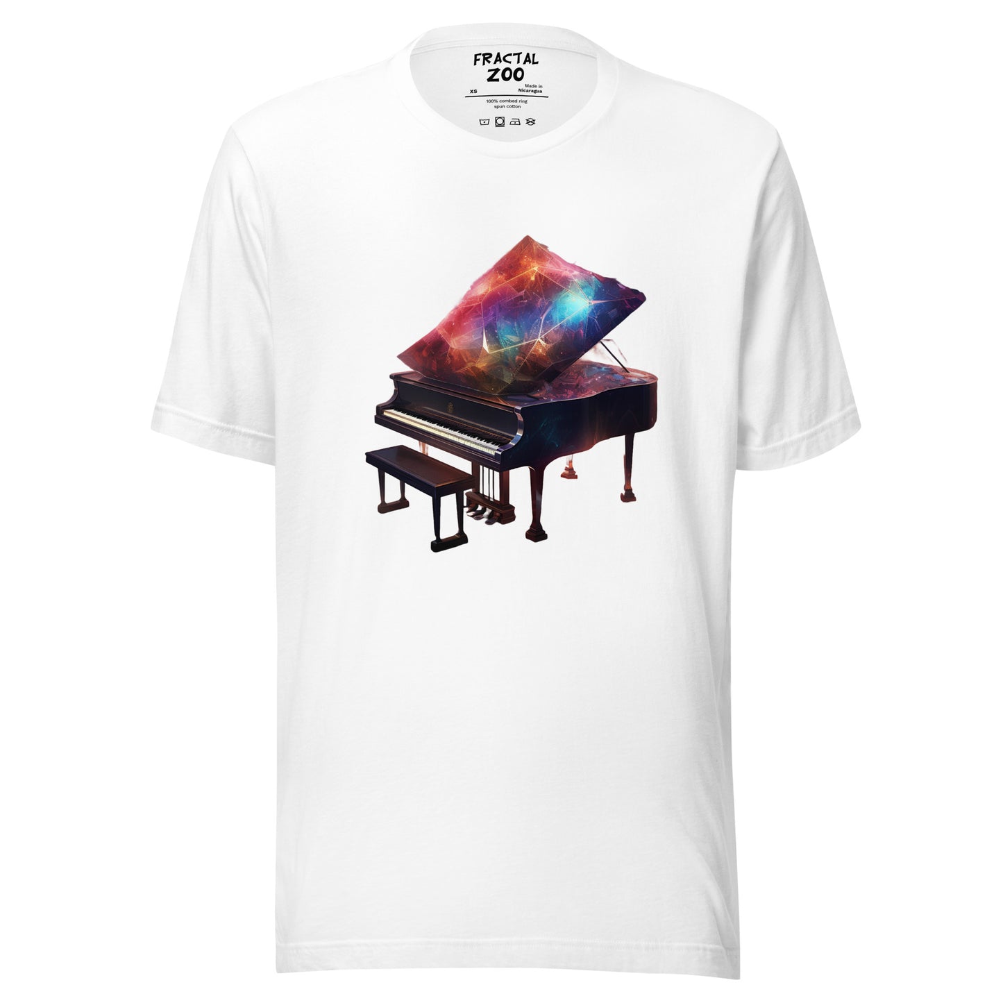 Crystal Piano T-Shirt | Musical Elegance Meets Artistry | Music & Art Unite