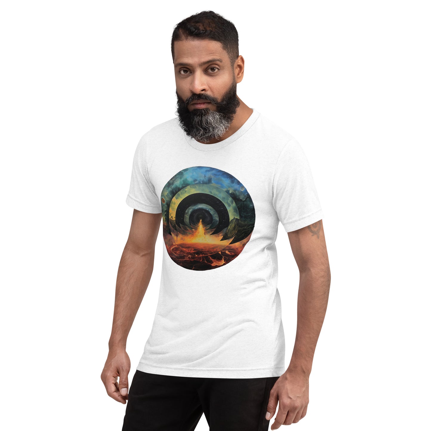 Elemental Aura - Concentric Rings T-Shirt for Nature Enthusiasts