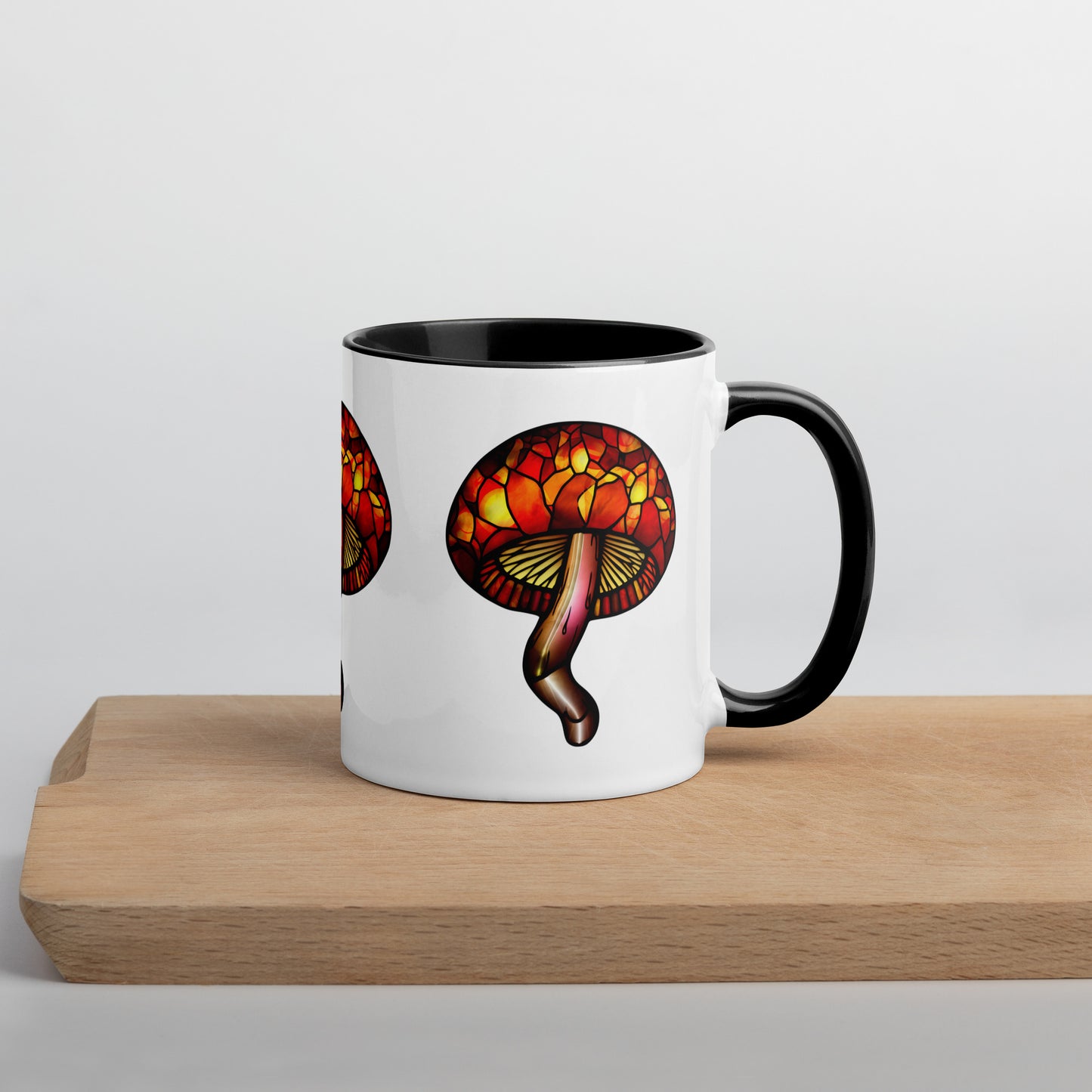 Stained-Glass Mushroom Mug with Color Inside | Mugs with Vibrant Rim